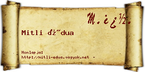 Mitli Édua névjegykártya